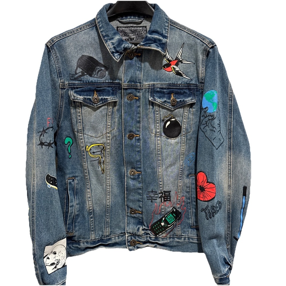 Brooklyn Cloth No Cap Retro 90s Graphics Denim Jean Jacket Men's Size M